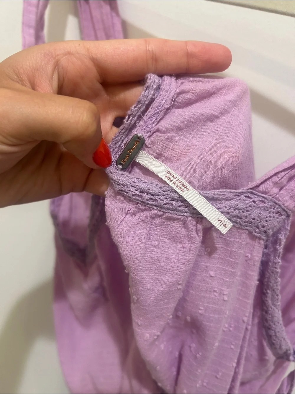 Free People Lavender Textured Cropped Tank